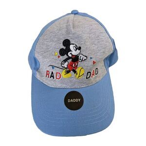 New Disney Blue Cap Hat Rad Dad Daddy Mickey Mouse Embroidery Embroidered Logo